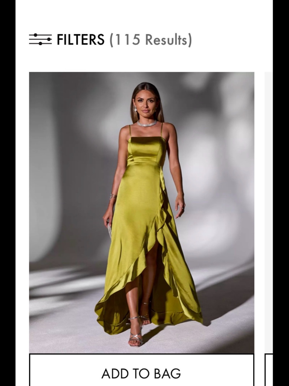 Boston Proper Lime Satin High-Low Slip Dress